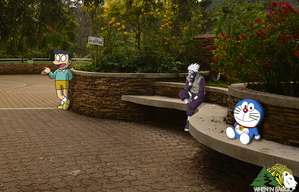 Suneo, Doraemon and Kakashi enjoying the cool Baguio weather.